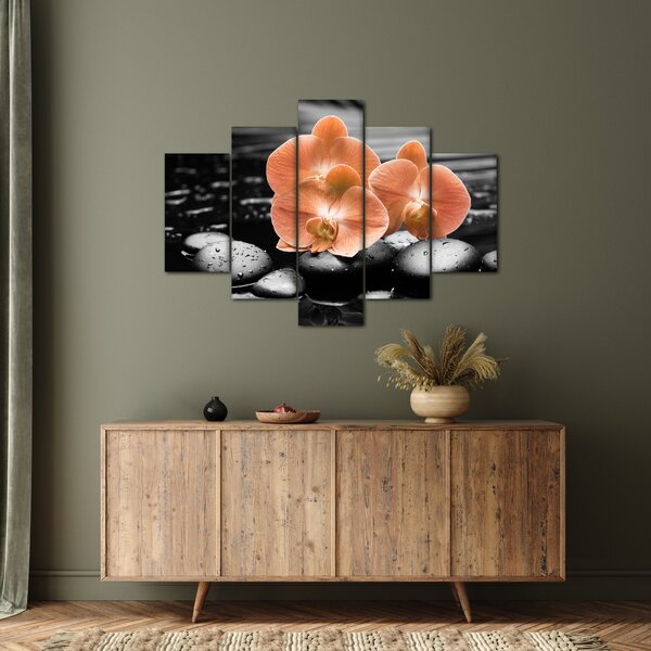 Obraz - Oranžové orchidey (150x105 cm)