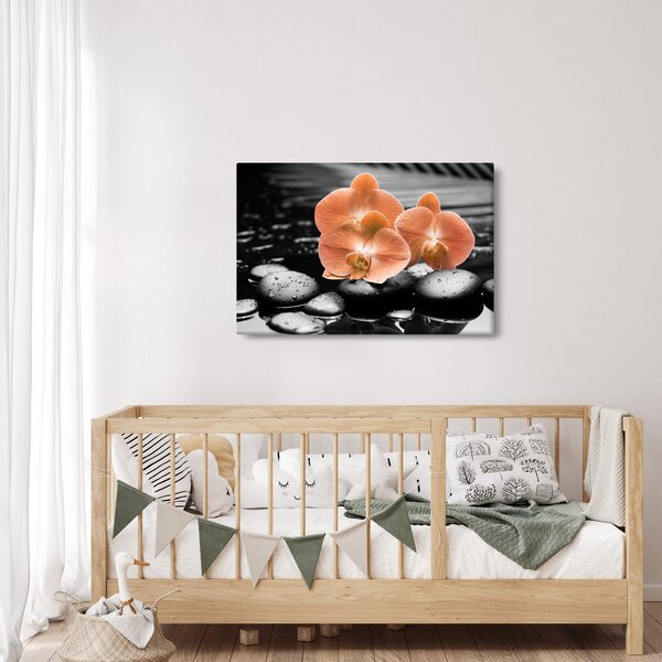Obraz - Oranžové orchidey (90x60 cm)