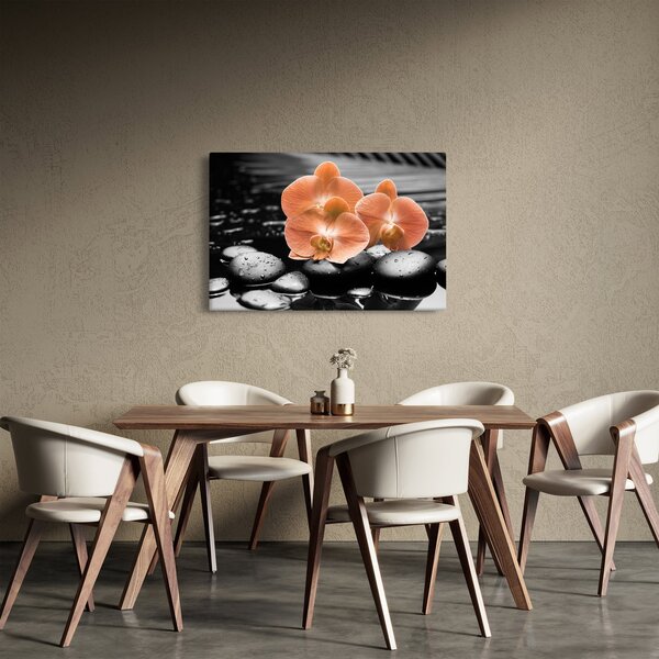 Obraz - Oranžové orchidey (90x60 cm)