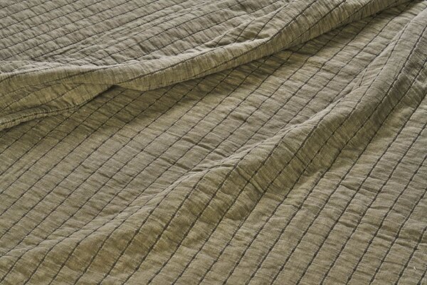 Prešívaný prehoz Khaki / Dark green 130 × 180 cm