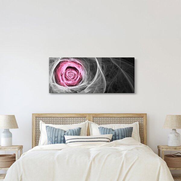 Obraz - Abstraktné ruže, fuchsiová (120x50 cm)