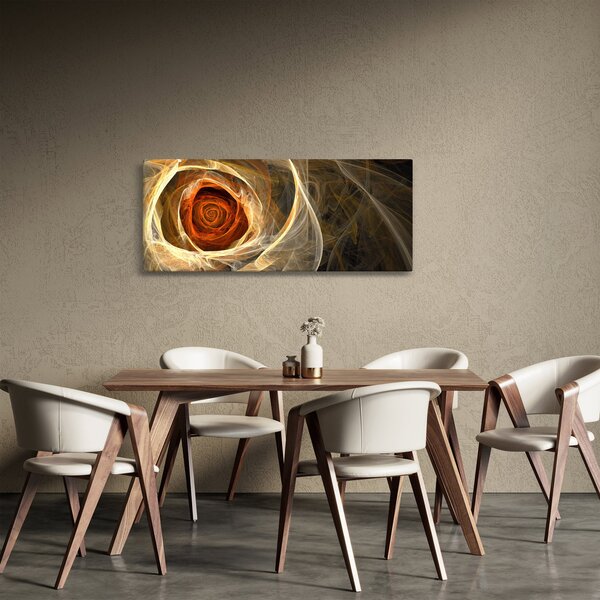 Obraz - Abstraktné ruže v ohnivých farbách (120x50 cm)
