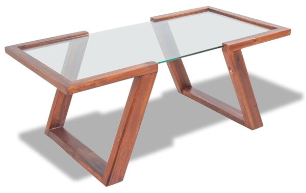 Konferenčný stolík z akáciového dreva, hnedý, 100x50x40 cm
