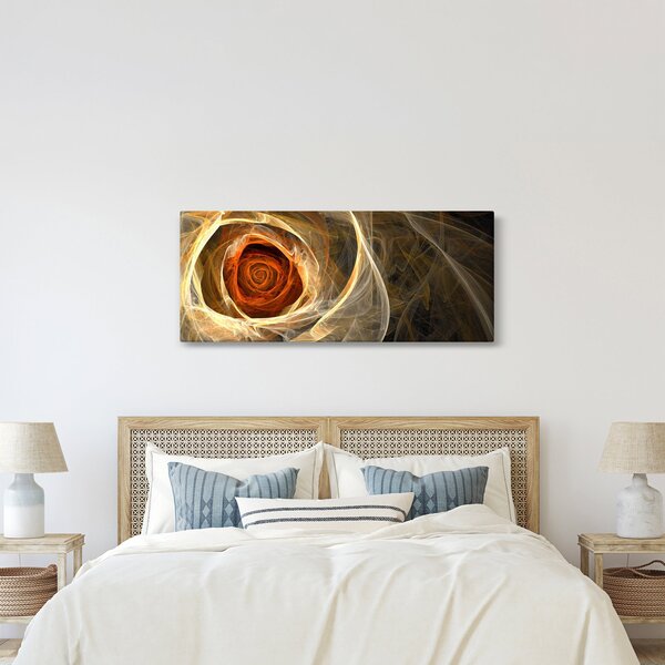 Obraz - Abstraktné ruže v ohnivých farbách (120x50 cm)