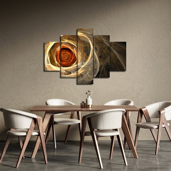 Obraz - Abstraktné ruže v ohnivých farbách (150x105 cm)