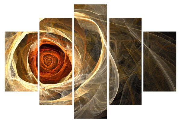 Obraz - Abstraktné ruže v ohnivých farbách (150x105 cm)