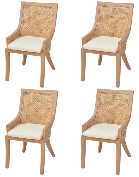 Jedálenské stoličky 4 ks, ratan a mangový masív