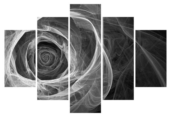 Obraz - Abstraktné ruže čiernobiela (150x105 cm)