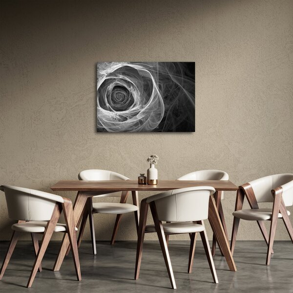 Obraz - Abstraktné ruže čiernobiela (70x50 cm)
