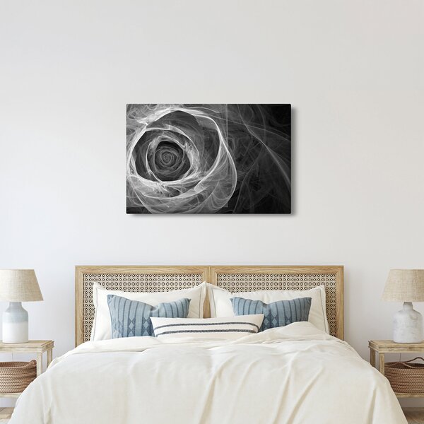 Obraz - Abstraktné ruže čiernobiela (90x60 cm)