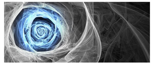 Obraz - Abstraktné ruže modrá (120x50 cm)