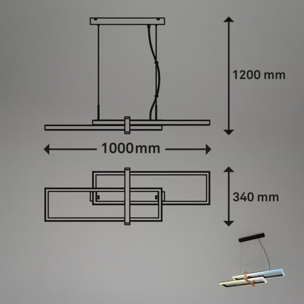 Briloner 4768015 - stmievateľný LED luster na lanku LED/44W/230V 2700-6500K