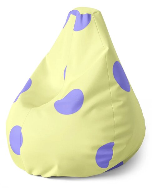 Sablio Sedací vak Pear Fialové bodky - 70 x 95 x 15 cm