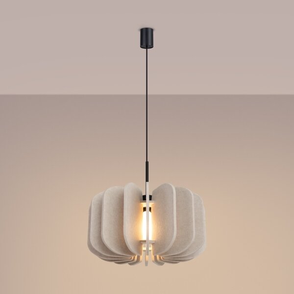 Sollux SL.1860 - Závesný luster na lanku MULA 1xE27/15W/230V pr. 45 cm krémový