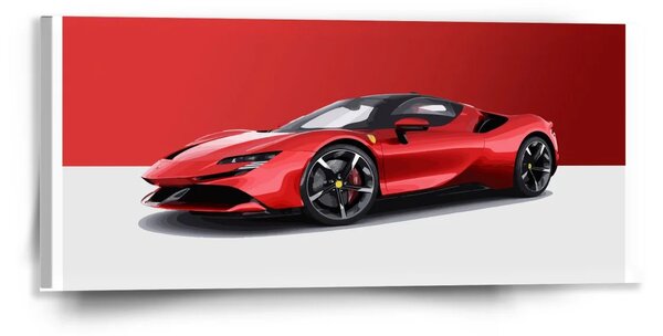 Sablio Obraz Ferrari na červeno-bielej - 110x50 cm