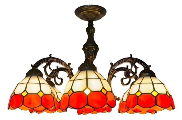 Brilagi - Tiffany vitražový prisadený luster SIENNA 6xE27/60W/230V pr. 60 cm