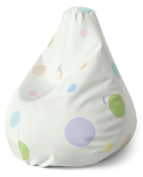 Sablio Sedací vak Pear Trojfarebné bodky - 70 x 95 x 15 cm