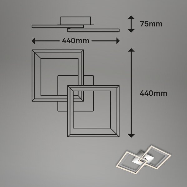 Brilo - LED Stmievateľný prisadený luster FRAME 2xLED/11W/230V