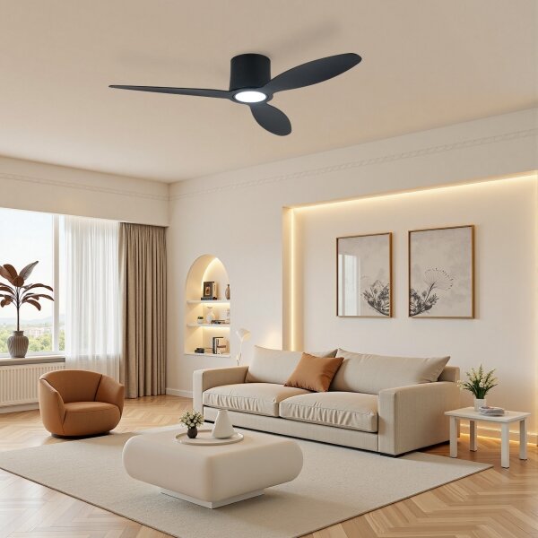 ZEVENTI - LED Stropný ventilátor VENTORA LED/24W/230V Wi-Fi Tuya čierna + DO