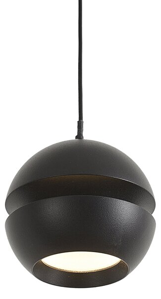 Moderný koľajnicový systém čierny so 6 bodovými svetlami a 4 závesnými svietidlami Easylift 1-fázový - Slimline Uzzy Tira