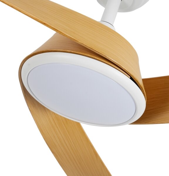 ZEVENTI - LED stropný ventilátor AERYS LED/24W/230V Wi-Fi Tuya biela/dub + diaľkové ovládanie