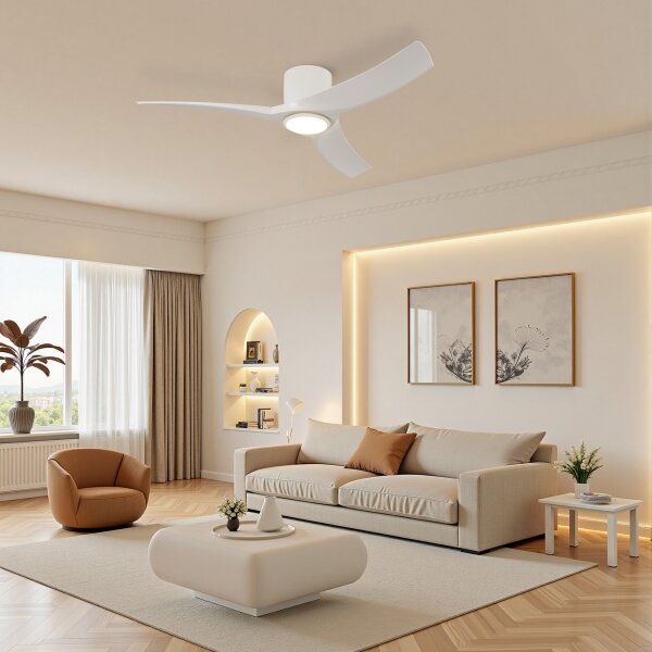 ZEVENTI - LED stropný ventilátor ORBITO LED/24W/230V Wi-Fi Tuya biely + diaľkové ovládanie