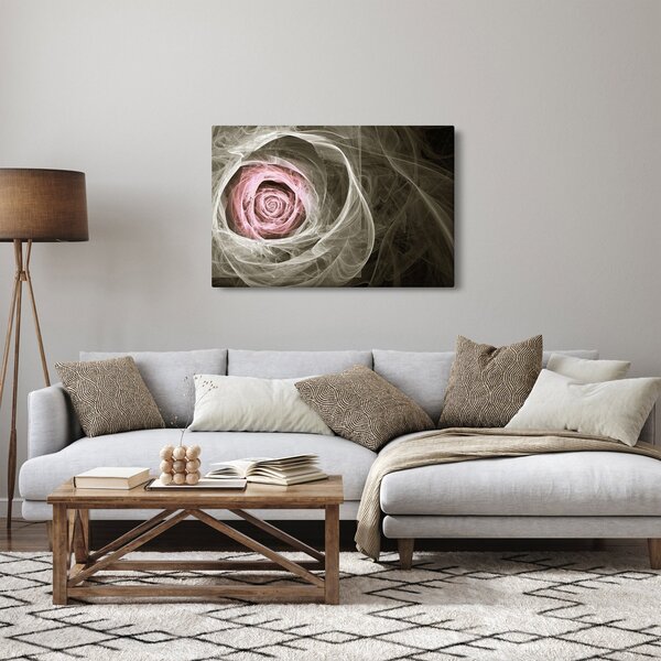 Obraz - Abstraktné ruže svetlo ružová (90x60 cm)