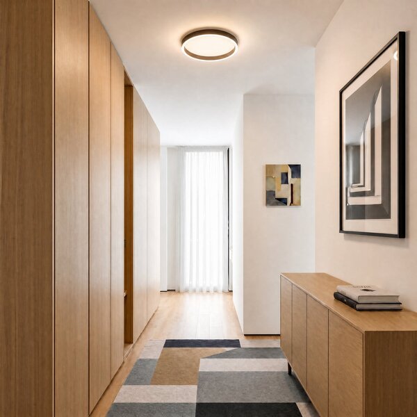 Stropné Lampa Lucande, Rotundo, stmievateľné, Hnedá / Hrdzavá, Obývacia izba, Plast, Moderný