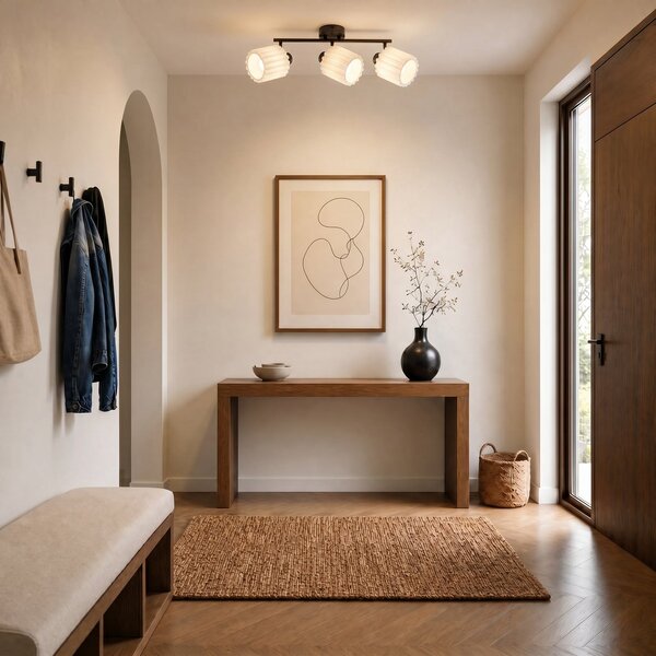 Stropné Lampa Lindby, Shiloh, stmievateľné, Drevo, Obývacia izba, Tkanina / Textil, Moderný