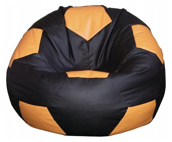 JAKS Sedací vak futbalová lopta čierno oranžová