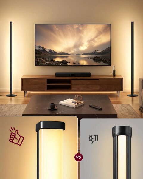 SONGMICS Stojací LED lampa Vasagle Malfy 139 cm černá