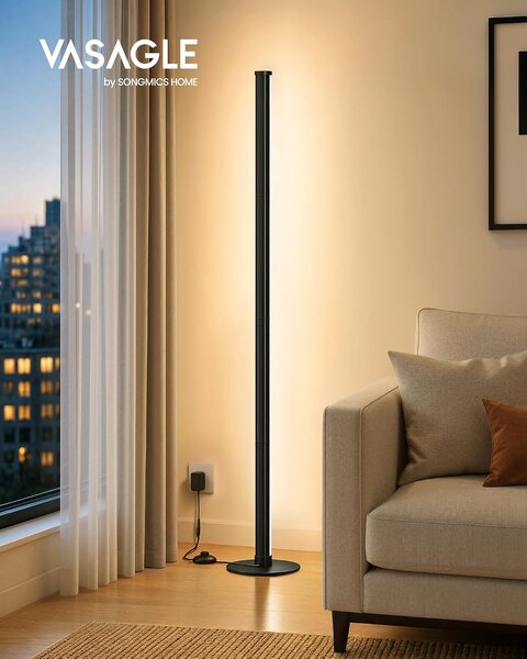SONGMICS Stojací LED lampa Vasagle Malfy 139 cm černá