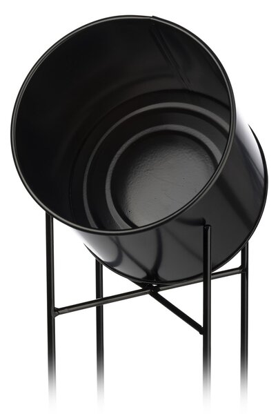 KOVOVÝ KVETINÁČ SO STOJANOM DARK 95X21 CM ČIERNA
