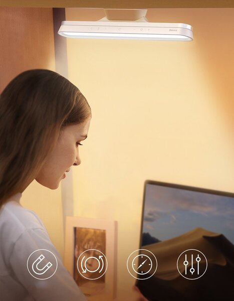 Baseus LED nabíjateľné svietidlo s dotykovým ovládaním 5W, 5V, biele [DGXC-02]
