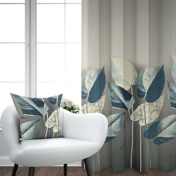 Ervi Blackout zatemňovací záves Super print - Elegantné lístie č.24
