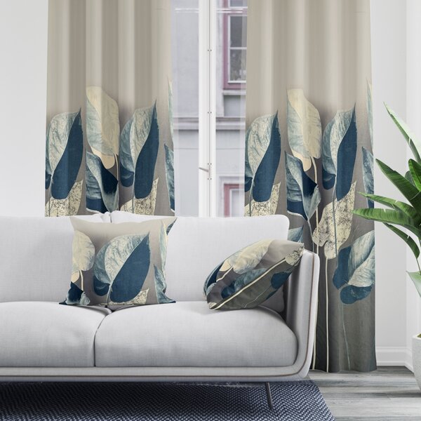Ervi Blackout zatemňovací záves Super print - Elegantné lístie č.24