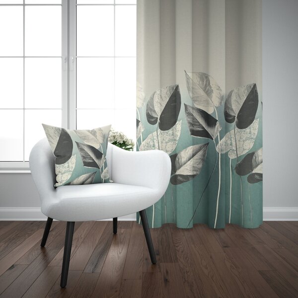 Ervi Blackout zatemňovací záves Super print - Elegantné lístie č.23