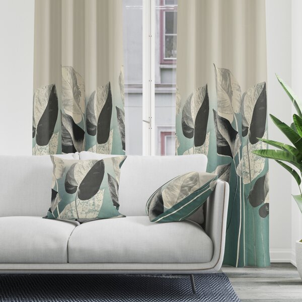 Ervi Blackout zatemňovací záves Super print - Elegantné lístie č.23