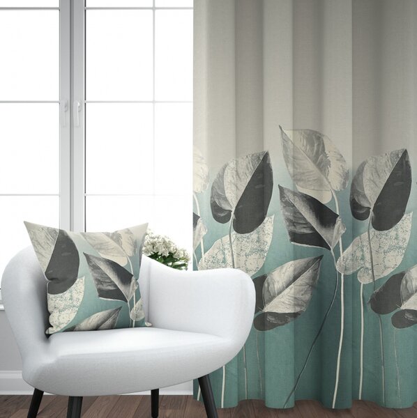 Ervi Blackout zatemňovací záves Super print - Elegantné lístie č.23