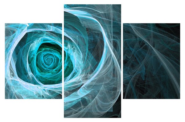 Obraz - Abstraktné ruže modrá s čiernym pozadím (90x60 cm)