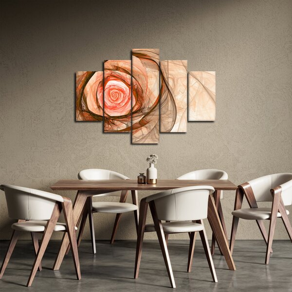 Obraz - Abstraktné ruže ružová s bielym pozadím (150x105 cm)