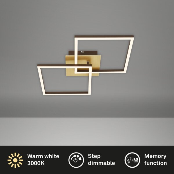 Briloner 3210-017 - LED Stmievateľné stropné svietidlo FRAME 2xLED/11W/230V zlatá