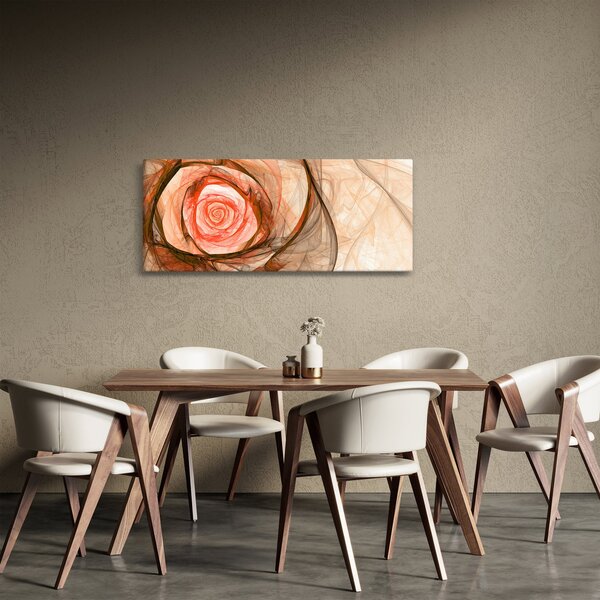 Obraz - Abstraktné ruže ružová s bielym pozadím (120x50 cm)