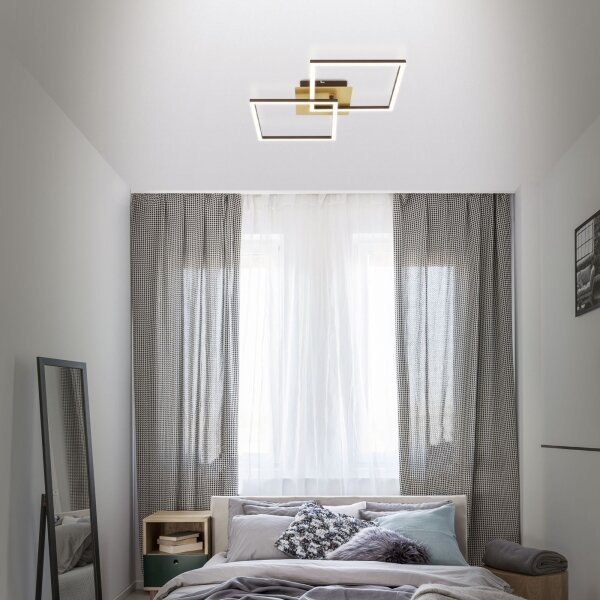 Briloner 3210-017 - LED Stmievateľné stropné svietidlo FRAME 2xLED/11W/230V zlatá