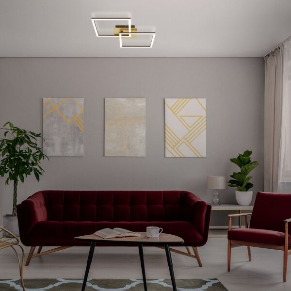 Briloner 3210-017 - LED Stmievateľné stropné svietidlo FRAME 2xLED/11W/230V zlatá