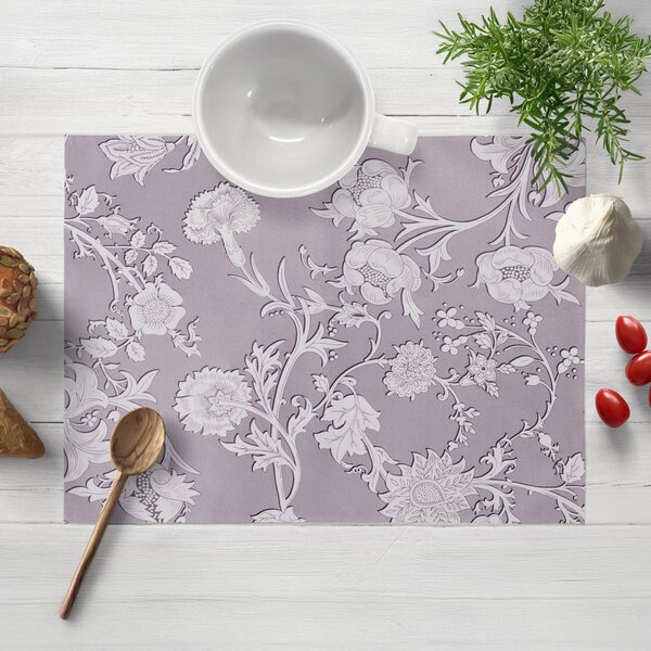 Biante Dekoračné prestieranie na stôl PM-045 Zámocké kvety na pastelovo fialovom 30x40 cm