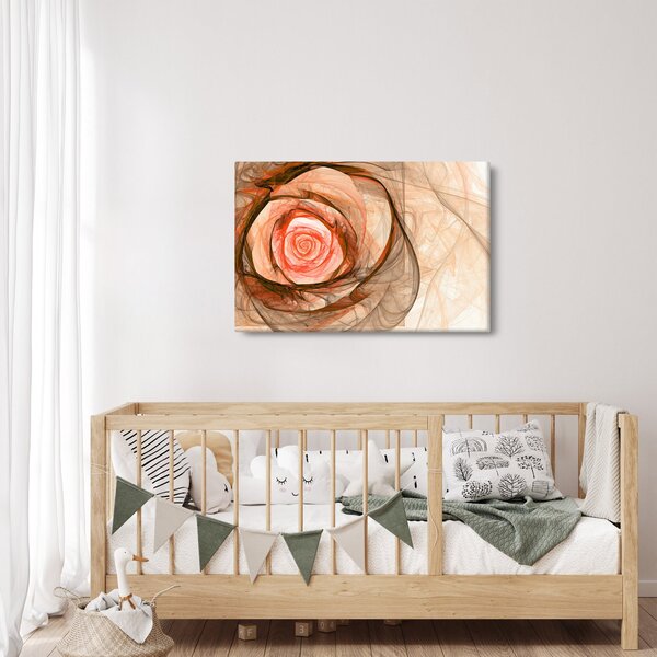Obraz - Abstraktné ruže ružová s bielym pozadím (90x60 cm)