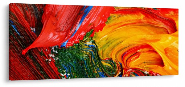 Obraz - Modrenie abstrakcie štetcom (120x50 cm)