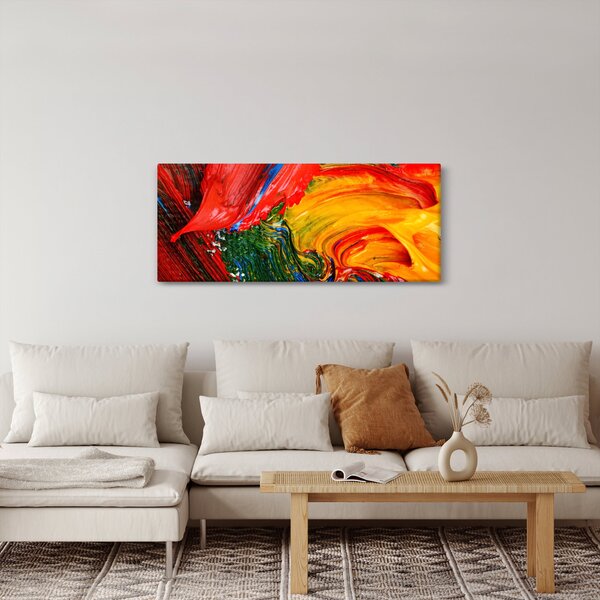 Obraz - Modrenie abstrakcie štetcom (120x50 cm)