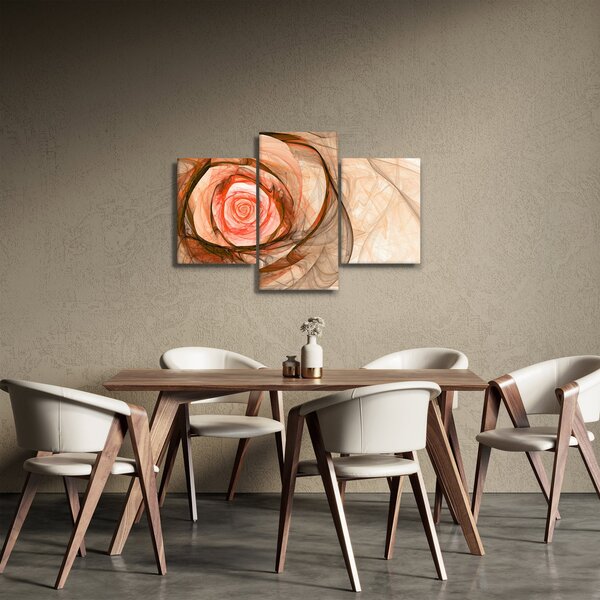 Obraz - Abstraktné ruže ružová s bielym pozadím (90x60 cm)